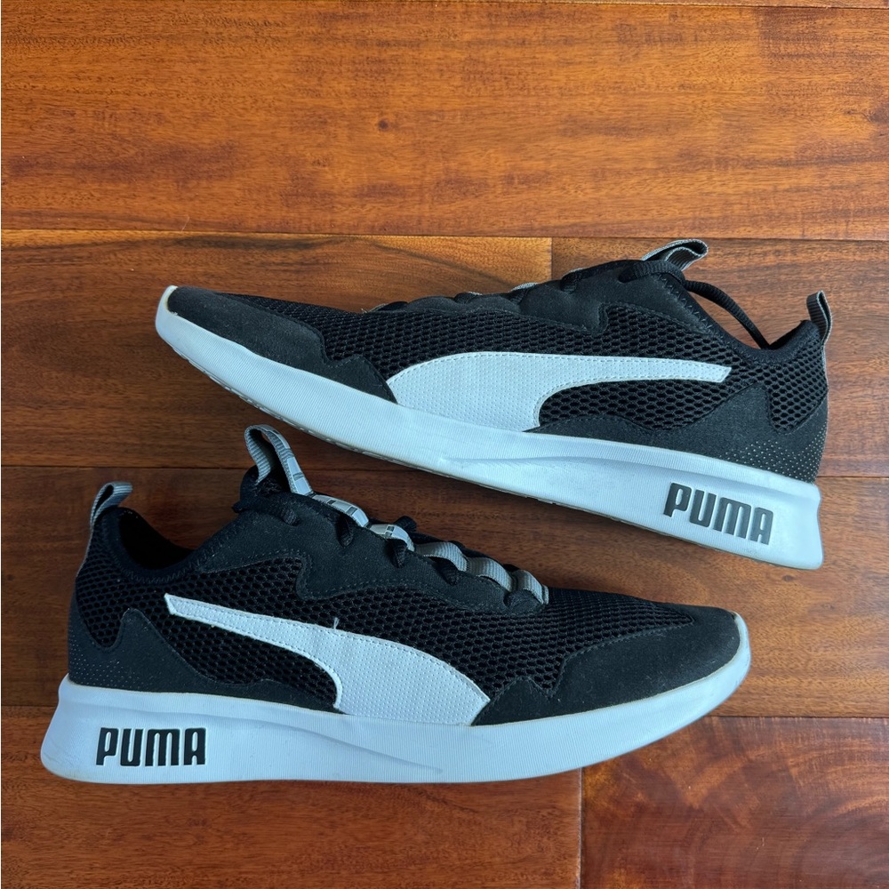 Puma Mesh Black and White NRGY Athletic Shoes US13 M